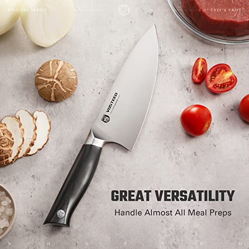 Vosteed Utility Chef Knife - 6.5 Inch Sharp Cooking Kitchen Knife - Japanese Stainless Steel Pro Cutting Knife For Vegetables & Meat (Stallion Series) #TOP4