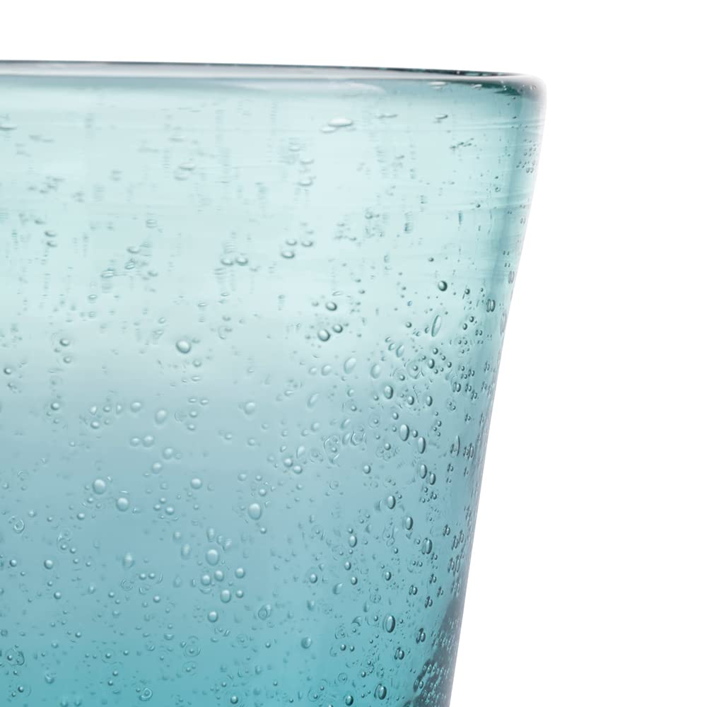 Villa d'Este Home Tivoli Set van 6 waterglazen donkergroen 330 ml van mondgeblazen glas Cancun Satin