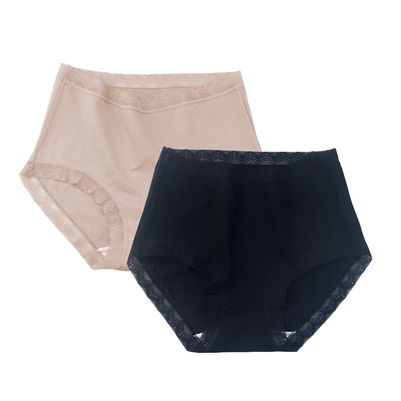 Femme Slips 3 pièces/lot Femmes Coton Slips Sexy sous-vêtements Taille Haute Culotte Grande Taille Dames caleçons Intime Femme Lingerie (Color : Khakiblack, Size : XXL)
