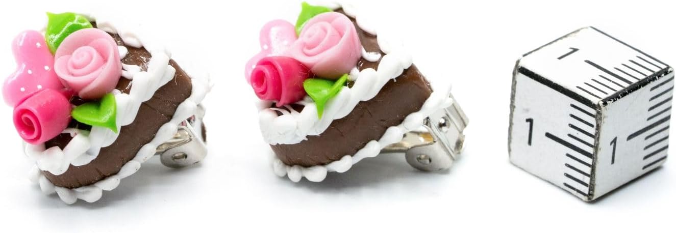 Miniblings Gingerbread Heart Earclips Clips Oktoberfest Cake Roses - Handmade Fashion Jewelry I Earrings