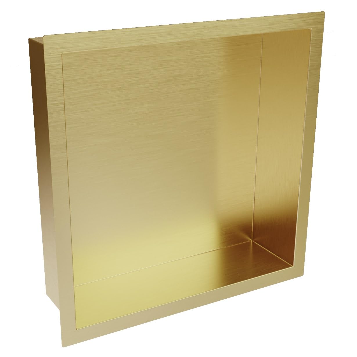 Brushed Brass Stainless Steel Recess Shower Niche - Modern & Elegant Recessed Shelf Organizer, Rustproof Stainless Steel, Pre-Assembled Waterproof Wall Shelf for Bathroom Storage,Gold, 300 x 300