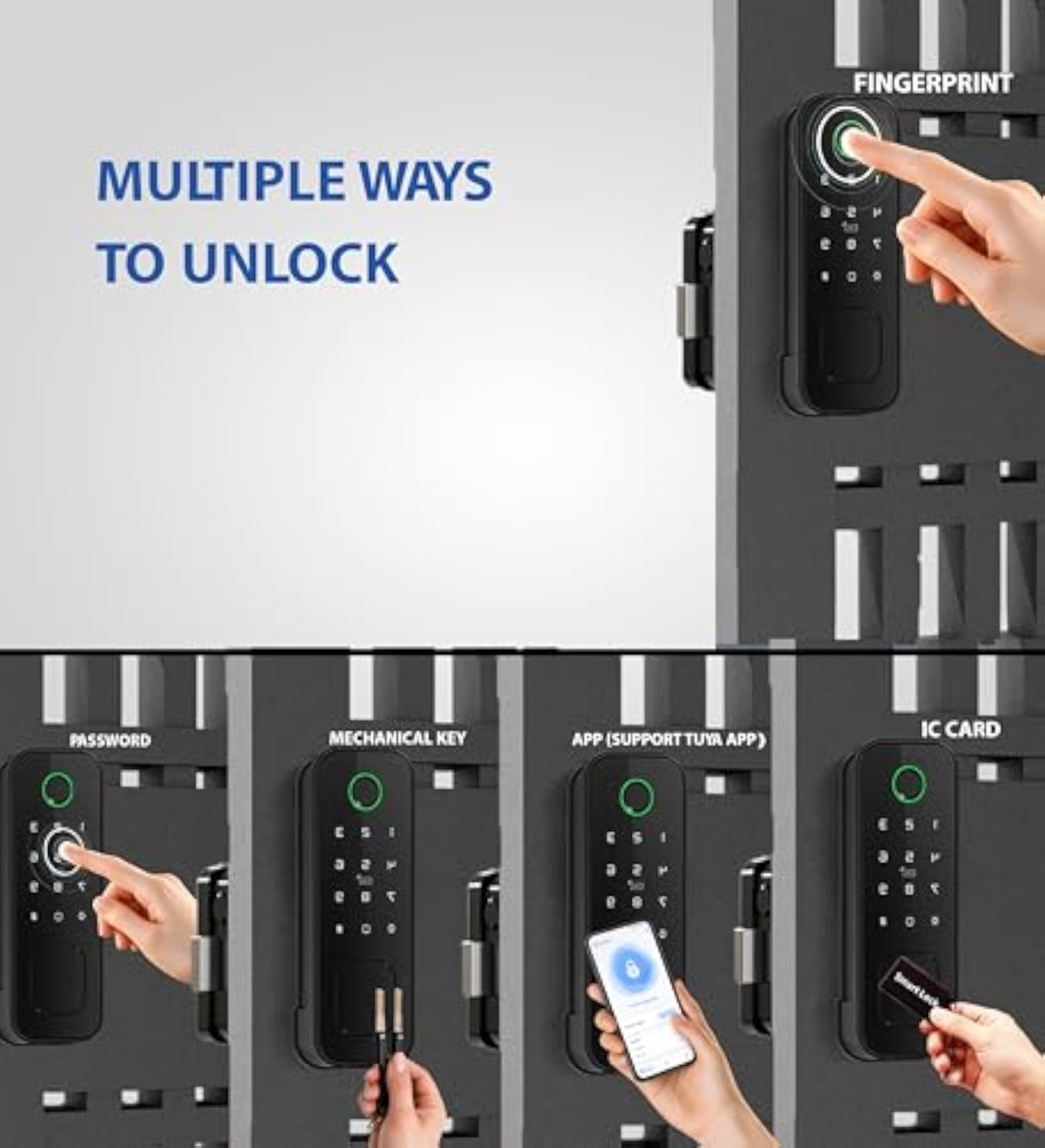 Smart Latch Double Side Gate Lock with Keyless Fingerprint