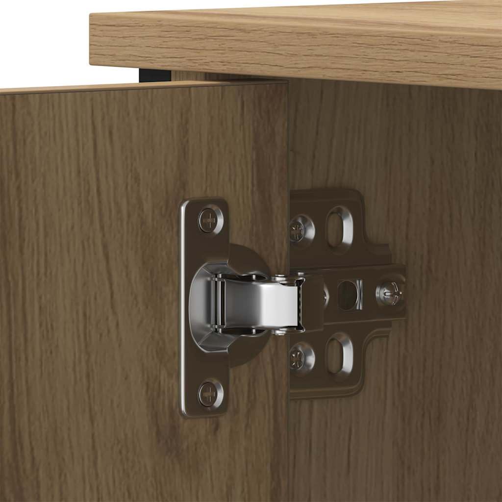 vidaXL Meuble TV chêne Artisanal 80 x 40 x 50 cm Bois d'ingénierie, Meuble TV Moderne, Console rectangulaire, Bois, élégant, rangements, Solution Parfaite pour Votre Salon