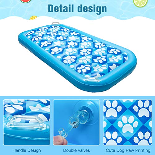 Expawlorer Inflatable Dog Pool Float - Large Ride On Pool Raft Toy For Pet, Summer Swiming Pool Or Lake Water Games For Small To Large Dogs, Floating Raft With Cute Paw Design #TOP2