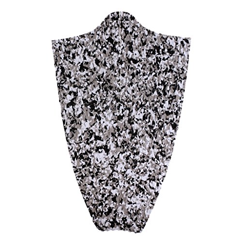 MonkeyJack Self Adhesive Diamond Grooved Non-slip EVA 9Pcs Full Deck Traction Pad + 4Pcs Dog Traction Grip Mat Tail Pads for SUP Surfboard Paddleboard Longboard - Grey white camo