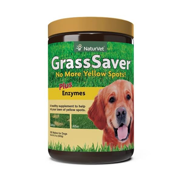 GrassSaver Wafer Supplement, Removes The Yellow Spots on Your Grass From Dog Urine, Includes Healthy Enzymes, Made by NaturVet, 300 Count (pack of 1) GrassSaver Wafer Supplement, Removes The Yellow Spots on Your Grass From Dog Urine, Includes Healthy Enzymes, Made by NaturVet, 300 Count (pack of 1)