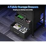 MOTPK 43” L Shaped Gaming Desk for Small Rooms, Compact Corner Computer Table with Shelf & Hutch, 4 Drawers, Reversible Study Desk with LED Light, Power Outlets & USB Ports, Home Office Table, Black - Image 5