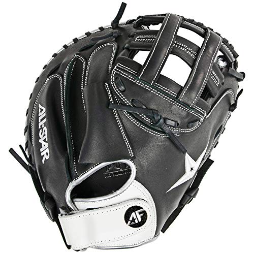 All-Star Cmw3001-Bbk/Whrht 33.5" H-Web Open Back Blk/Wht Softball Cm Bk/Wh Rht #TOP1