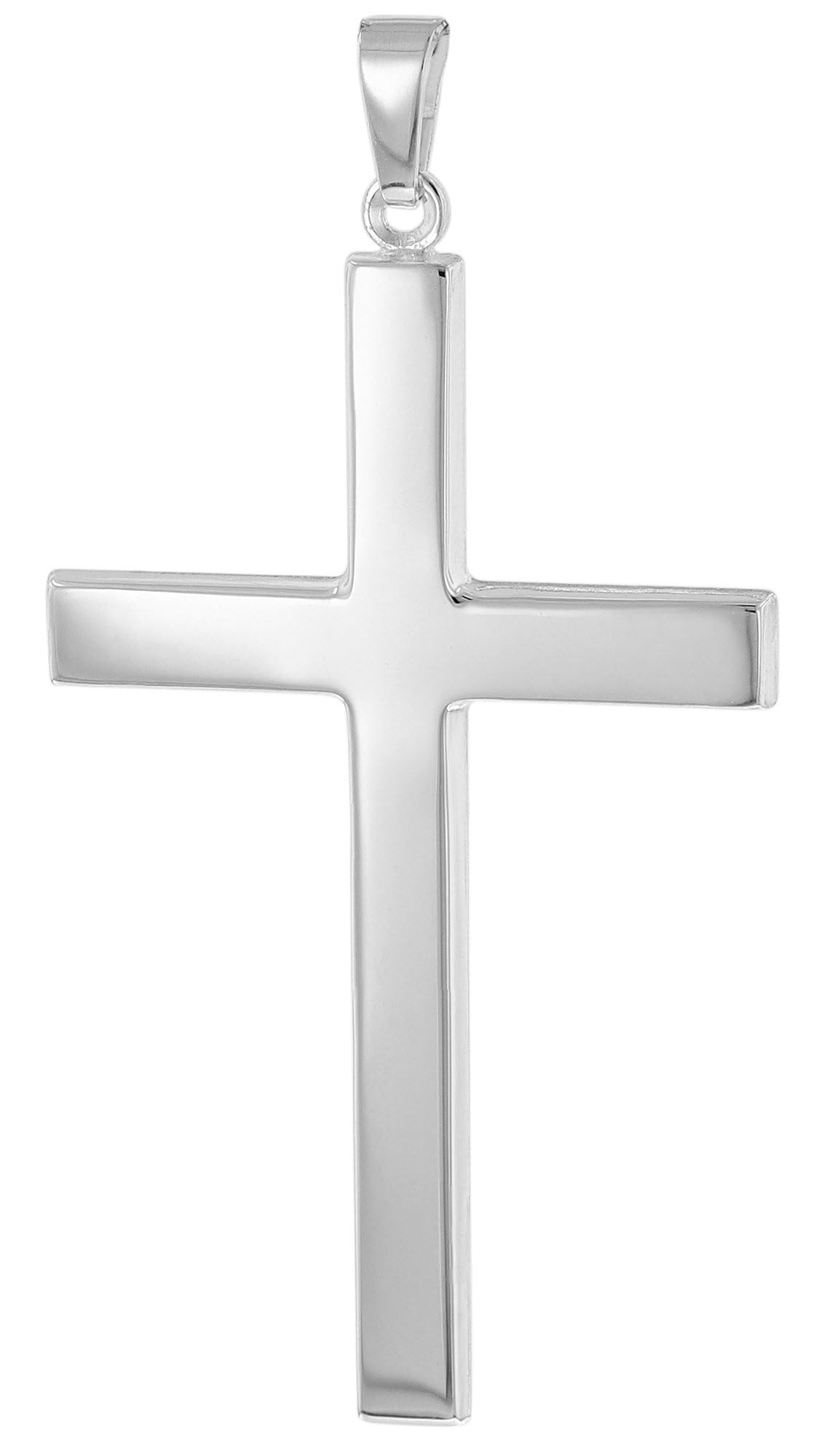 trendor Kreuz-Anhänger für Männer Weißgold 585 (14 Kt) 39 mm 51953 | zeitloser Halsschmuck für Herren, elegante Geschenkidee aus Echtgold,
