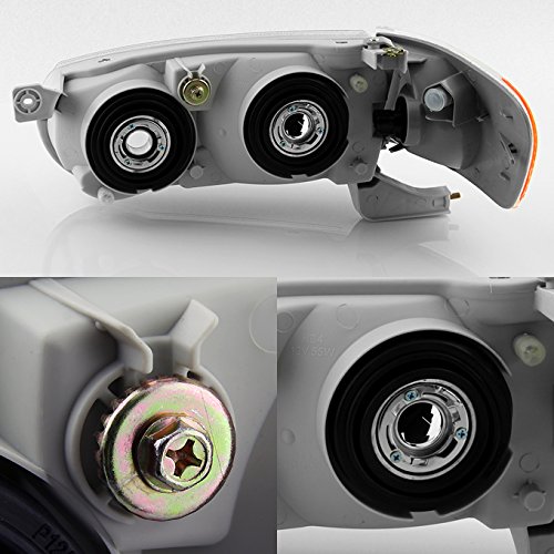AKKON - For Black Bezel 2001-2002 Toyota Corolla E110 Headlights Front Lamps Direct Replacement Left + Right