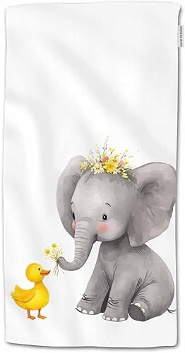 HGOD DESIGNS Lindas toallas suaves de algodón con corona y pato - 15 x 30 pulgadas