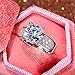 925 Sterling Silver Shiny Gem Ring Cubic Zirconia Rings CZ Diamond Multi Row Ring Eternity Engagement Wedding Band Ring for Women (US Code 7)