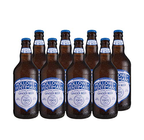 Hollows & Fentimans Alcoholic Ginger Beer - 4% Vol - All Natural - Botanically Brewed Craft Beer - Infused with Natural Ginger Root - 8 x 500ml