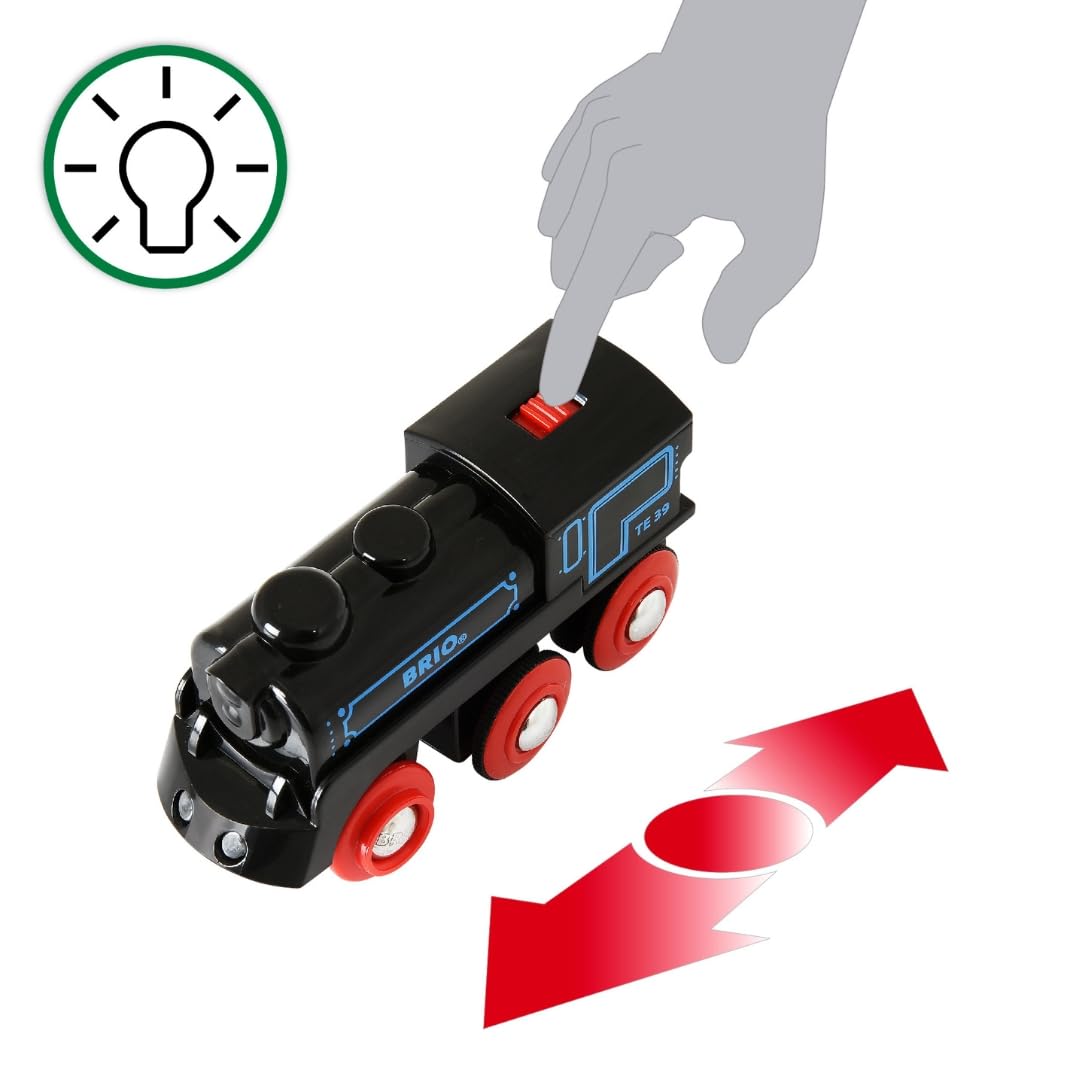 BRIO World - Train électrique avec locomotive rechargeable - Compatible avec les circuits de train en bois - Recharge USB - Jouet enfant dès 3 ans - 33599