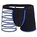 YiZYiF Men's Hollowed Straps One Side Mesh Boxer Briefs Underwear (Blue)