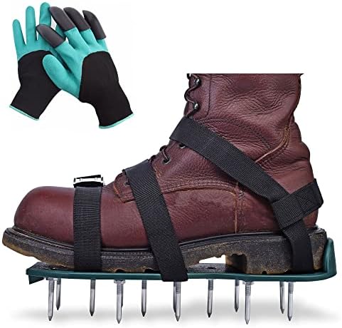 ZONDER Lawn Aerator Shoes with Cam Buckle and Straps, Universal, One Size Fits All - Heavy-Duty Spike Aeration Sandals, Epoxy Shoes - Ease of Use, Restores Lawn Health for Yard Turf Grass Patio