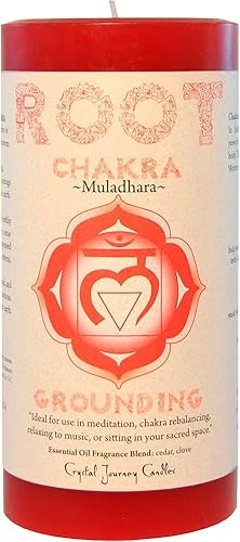 Miniatura 4 de Crystal Journey Velas de chakra pilar, paquete de 3 (sacro, plexo solar, raíz)