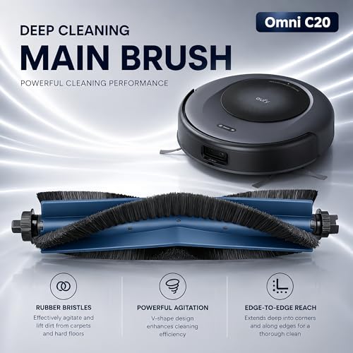 Image of 28Pack Omni C20 Accessories Kit,Compatible with Eufy Omni C20 Robot Vacuum,2 Main Brush 6 Hepa Filters 6 Side Brushes 6 Mops 6 Activated Carbon Vacuum Bags,C20 Omni Parts