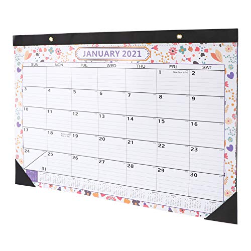 BESPORTBLE 2021 Calendário de parede mensal para pendurar na parede, calendário de parede, estampa d