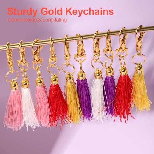 LEOBRO 60PCS Lobster Claw Clasps and Key Rings, 30PCS Keychain Clips and 30PCS Key Chain Ring for Keychain, Key, Jewelry Making, Art Crafts, Gold