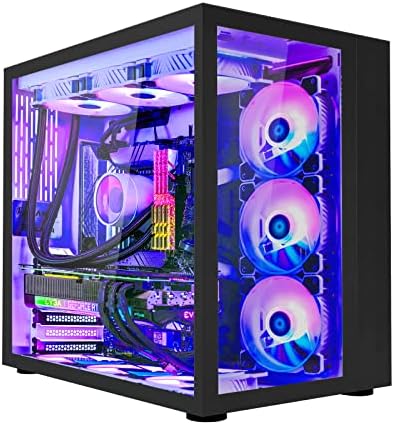 SZD S580 ATX Mid-Tower PC Gaming Case, Front I/O USB Type-C Port, Dual Tempered Glass Side Panel, Magnetic Design Dust Filter, Water-Cooling Ready (Black)