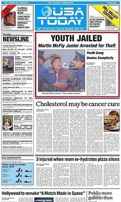 2015 Back to the Future 2 Limited Edition USA Today Replica Marty McFly Edition 10/22 New VERY RARE