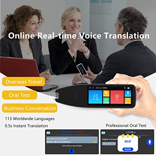 J-BOO Scan Translator, Voice Translator, e-Dictionary, with Camera, Text Excerpt (Black Gray)