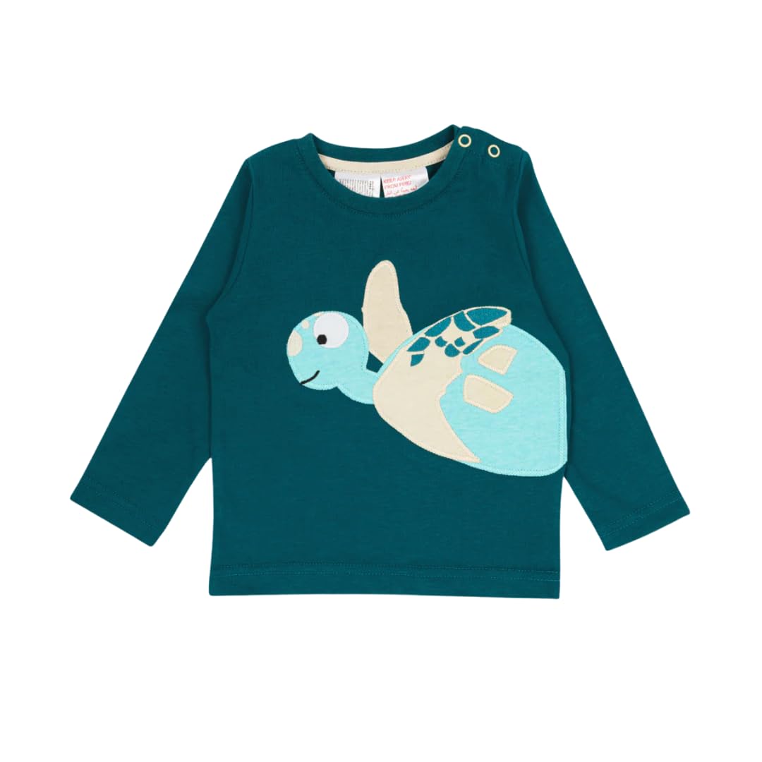 Blade & Rose Unisex Blue/Aqua | Organic Sea Turtle Top | Clothing For Babies & Toddlers 1-2 Years |