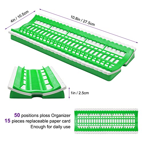 Image of Luxiv 50 Position Embroidery Floss Organizer, Thread Shelf with 15P Card | 50 Position Thread Holder And 15 Replaceable Cards, For Embroidery Floss, Needles, Cross Stitch And Sewing Projects