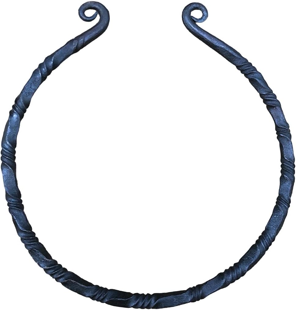 NauticalMart Viking Celtic Torc with Curled Terminals Handforged