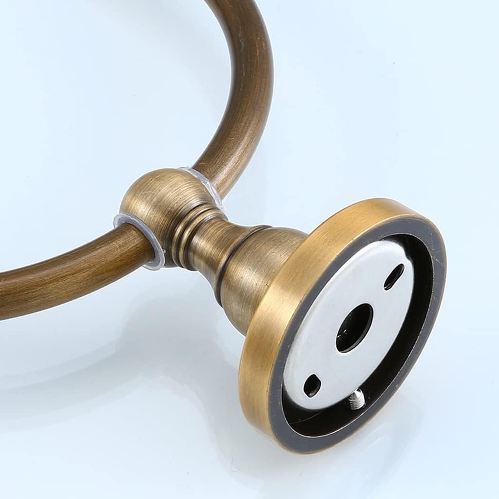 LSLYTQ Antique Bathroom Pendant, Space Aluminum Towel Ring, European Retro Towel Rack, Hand Towel Holder, Bathroom Towel Hanger