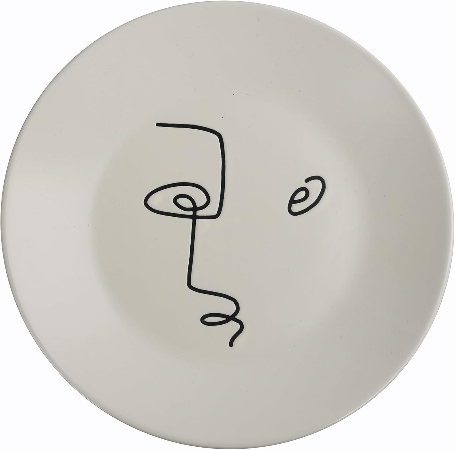 ALYC Ceramic Dinner Plates – 8 Inch Dish Flat Salad Plates for Kitchen Microwave & Dishwasher & Oven Safe, Off-white Plates for Steak, Pasta, Pizza, Home, Party, Restaurant (4)