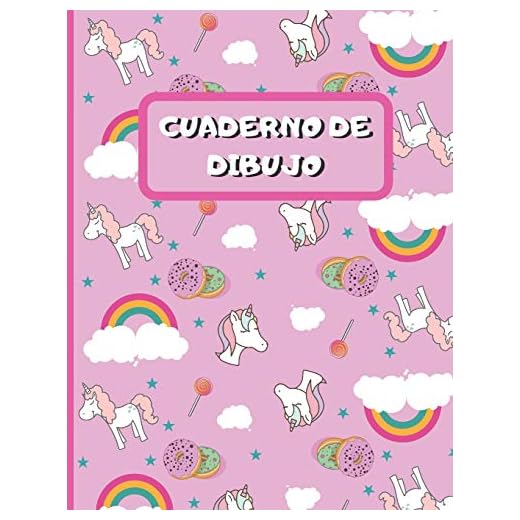 Cuaderno de dibujo: LINDO CUADERNO PARA DIBUJAR DE UNICORNIOS, 22cm X 28cm. 100 PAGINAS EN BLANCO, GRAN TAMAÑO. REGALO CREATIVO Y ORIGINAL. cumpleaños. niñas