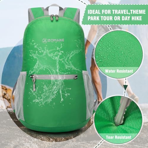 Image of ZOMAKE Ultra Lightweight Hiking Backpack 20L - Packable Small Backpacks Water Resistant Daypack for Women Men(Grass green)