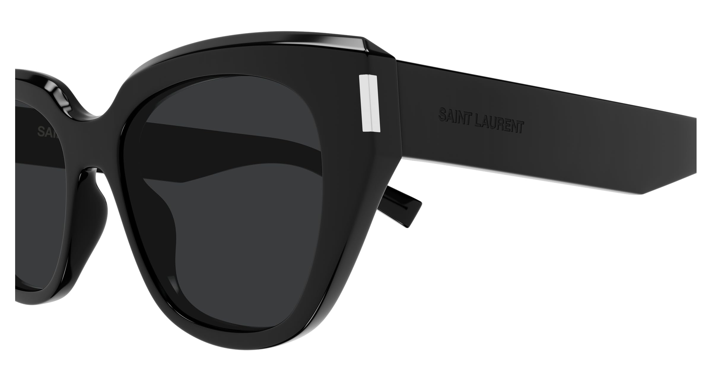 Saint Laurent SL 827 Gafas de Sol, Montura de Acetato Negro, Lentes Oscuras UV, Diseño Cat-Eye Moderno, Color 001