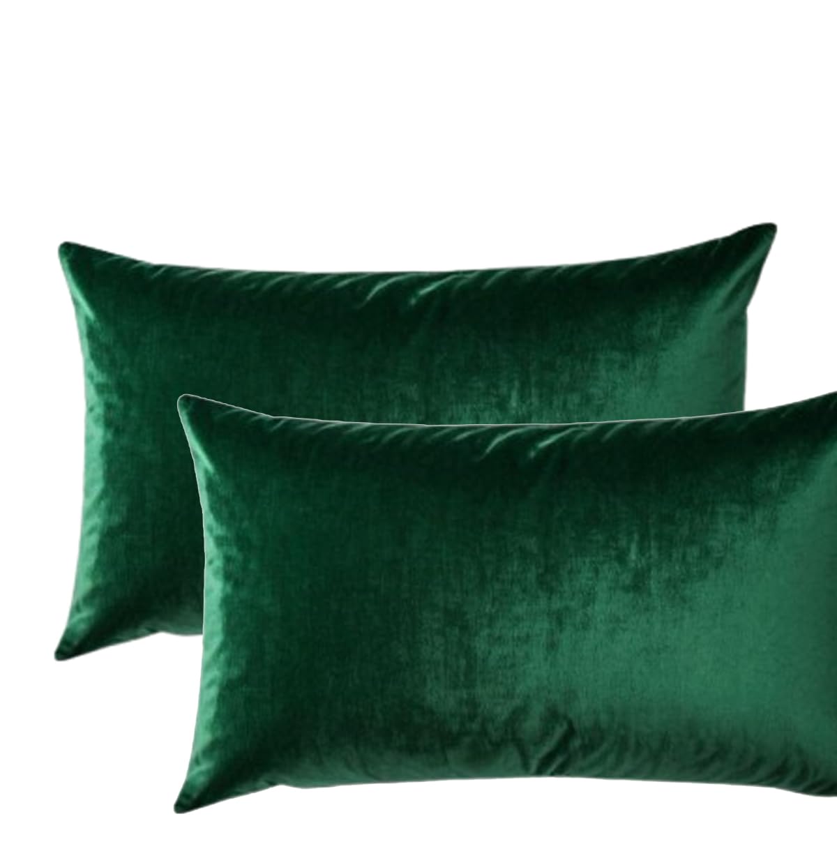 Crushed Velvet Decorative Pillow Cushion Pack of 2 (Green) – Luxury Soft Velvet Throw Pillow for Sofa, Bed & Living Room – Plush Filled Accent Cushion Home Decor Premium Filled Hotel Pillows