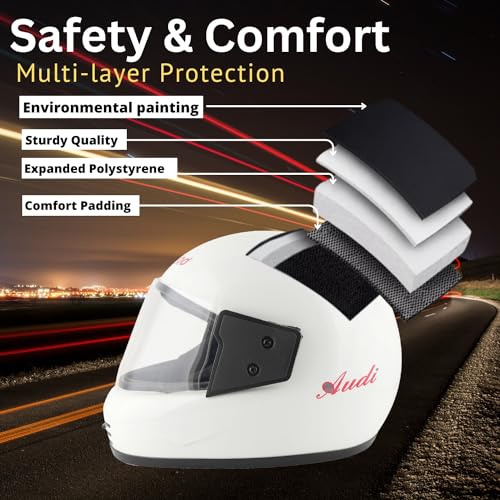 Image of Sage Square Audi Full Face Clear Visor Helmet | ISI Certified | High Standard Safety | Extra Comfort & Stylish