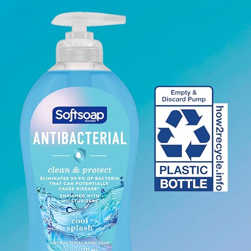 Softsoap Antibacterial Hand Soap, Eliminates 99% of Bacteria, Cool Splash, 6-Pack - image 7