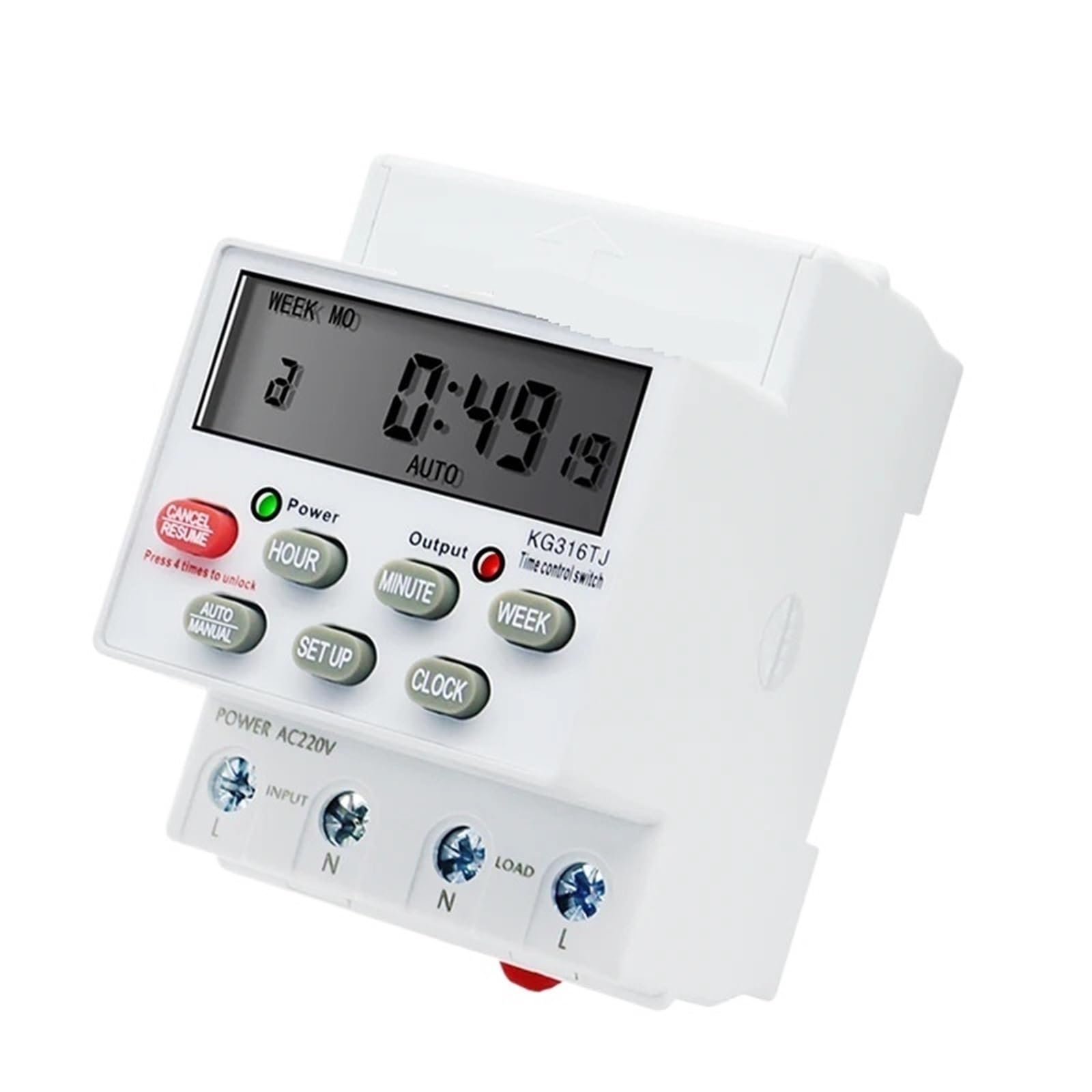 1PCS Weekly 7 Days Programmable Digital Time Switch Relay Timer AC 220V 230V Din Rail Mount