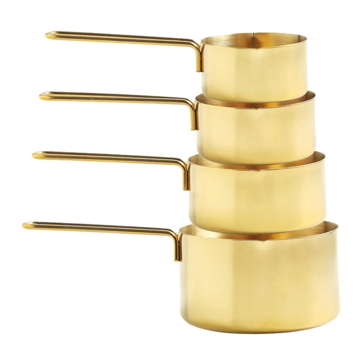Cuillères Doseuses Ustensiles Cuisine Multifonction Lot de 4 en Acier Inoxydable Doré Manche Long et Pâtisserie Usage Domestique