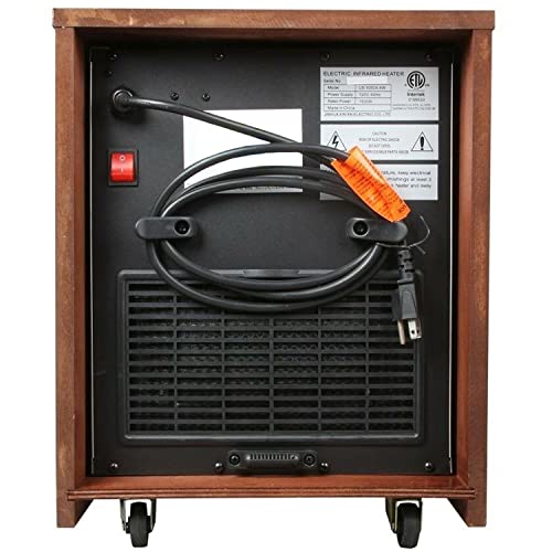 LIFE SMART LifeSmart 6 Element Quartz w/Wood Cabinet and Remote Large Room Infrared Heater, Brown