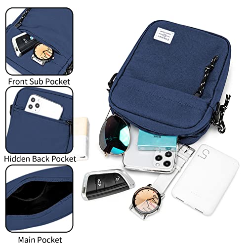 Vaupan Small Crossbody Bag Shoulder Bag For Men, Women Mini Messenger Bag Water Resistant Satchel Bag for Work Travel Business (Blue) by Vaupan - Used condition - Image 4