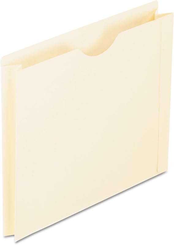 File Jackets, Letter Size, Manila, 2" Expansion, Reinforced Straight-Cut Tabs with Thumb Cut, 50 per Box (22200EE), Beige