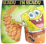 COCO BRANDS SpongeBob SquarePants Mens Boxer Briefs - Breathable Mens Underwear Boxer Briefs with Contoured Pouch (S-XL), Size Small, I'm Ready Hamburger Joy Ride