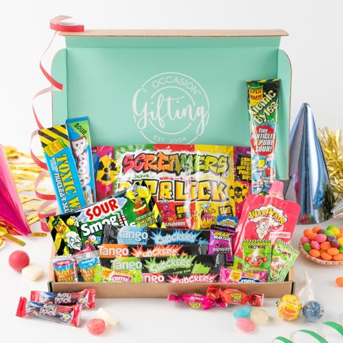 Occasion Gifting Sour Sweets Gift Box 25 Super Sour Sweets Selection Perfect for Christmas and Birthdays (Sour Small Hamper)