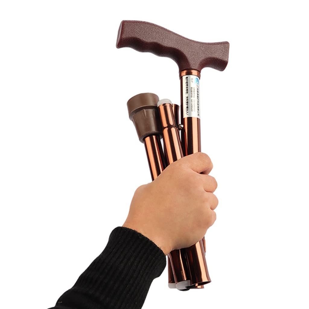 GCX- Muletas de aleación de Aluminio for Ancianos, bastón Plegable Antideslizante de una Sola Pierna for viajeros, bastón Ajustable Grueso Firma