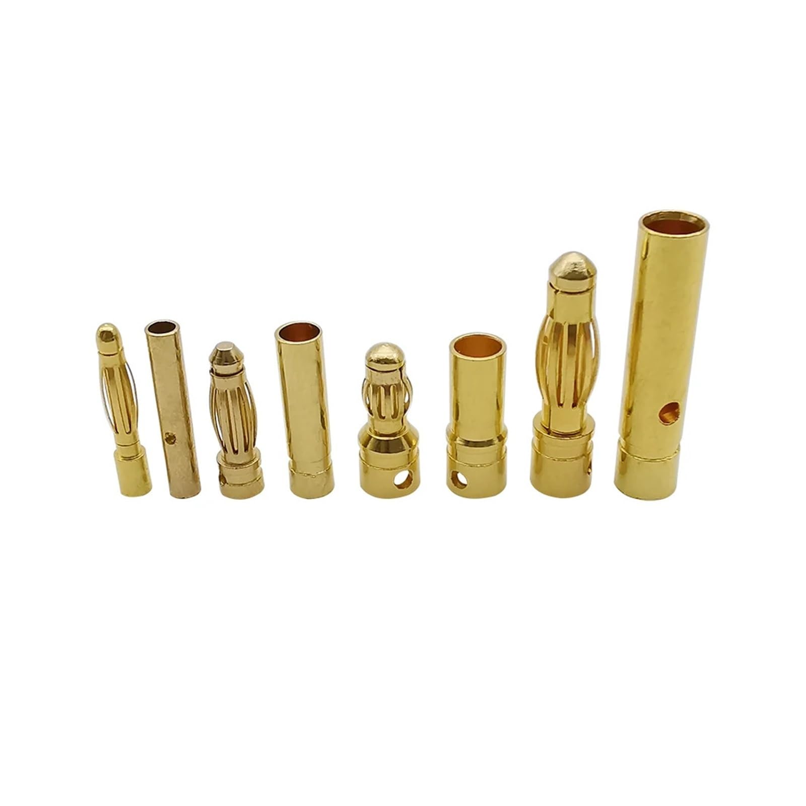 2mm 3mm 3.5mm 4mm Bullet Banana Plug Gold-Plated Banana Male Female Connector Battery Plugs Kits for RC Battery Parts DIY(3.5mm,2Pair)