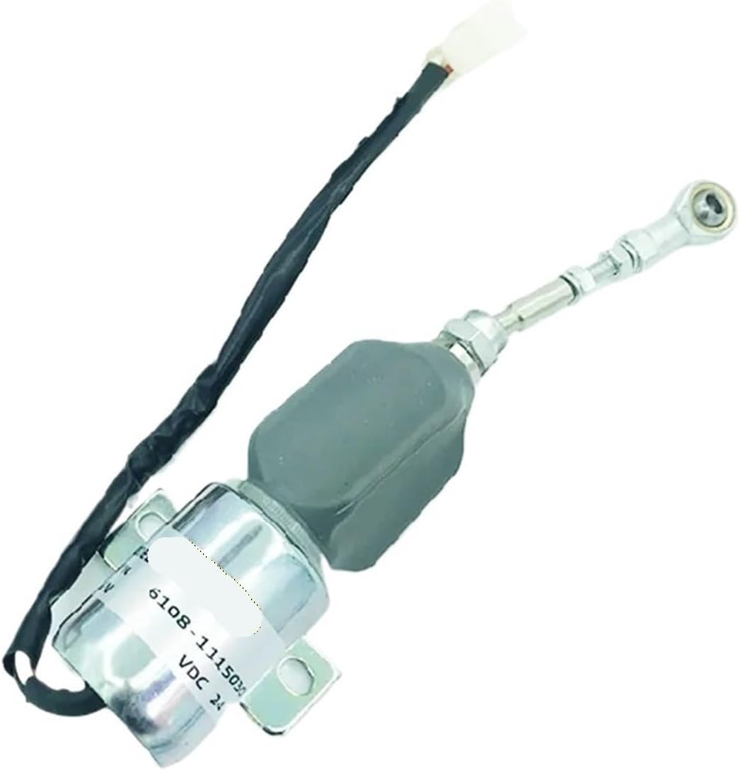 Flameout Solenoid Valve Switch for YC85 135 215 235-8 - Fuel Stop Solenoid Valve for Excavators - 6108-1115030 - 1pc(24V)