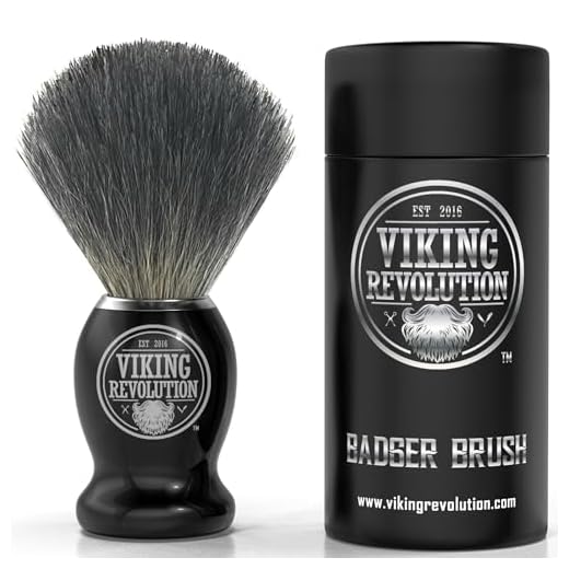 Viking Revolution Badger Hair Shaving Brush- Shave Brush for Wet Shave Using Shaving Cream & Soap- Best Shave of Your Life for Safety Razor, Double Edge Razor, Straight Razor or Shaving Razor