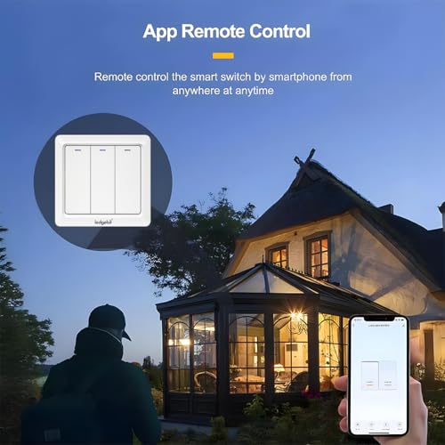 Image of Ledgebit Smart Touch Light Switch - Wi-Fi, 3 Gang, Smart Light Switch for Home Automation, Voice Control with Alexa & Google Assistant, White